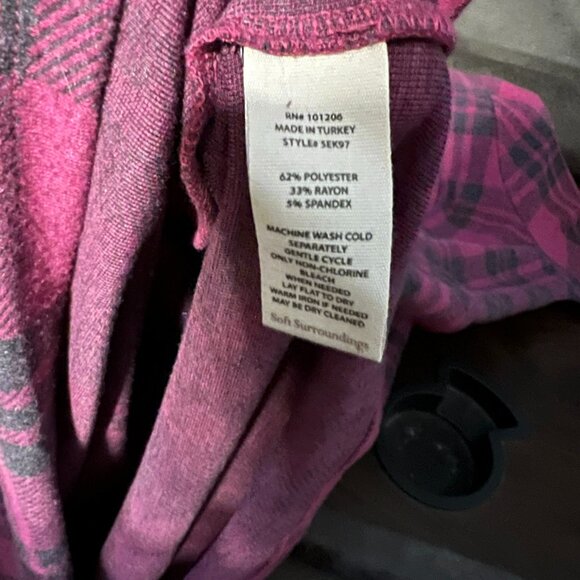 Soft Surroundings Paramount Plaid Knit Shirt Dress 3X (24) - Picture 8 of 8